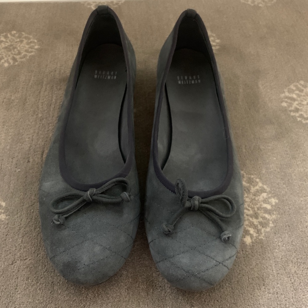 Gray suede Stuart Weitzman flats